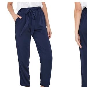 Bella Dahl navy pants with tie belt size small